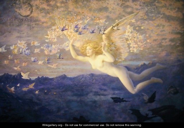 On the Wings of the Morning - Edward Robert Hughes