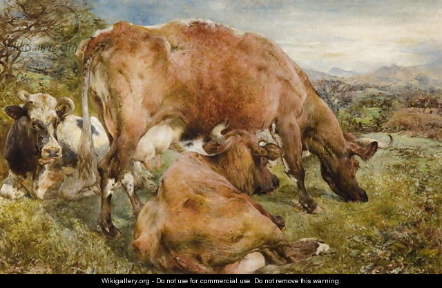 Three Cows in a Field - William Huggins