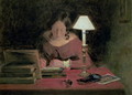 Girl Writing by Lamplight - William Henry Hunt