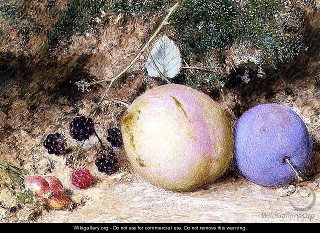 Rosehips Blackberries and Plums - William Henry Hunt