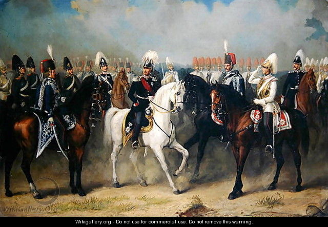 Elector Friedrich Wilhelm I of Hessen Kassel with his Officers on Parade - Fritz Hummel