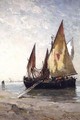 Fishing Boats Moored on the Beach - Edward Aubrey Hunt