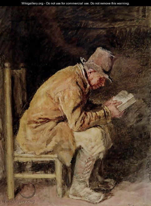 Study of a Countryman Reading - William Henry Hunt
