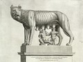 Drawing of the Etruscan bronze of the she wolf suckling Romulus and Remus - Antonio Lafreri