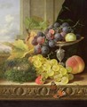 Still life of fruit a tazza and a birds nest - Edward Ladell
