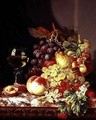 Still life with grapes and wine - Edward Ladell