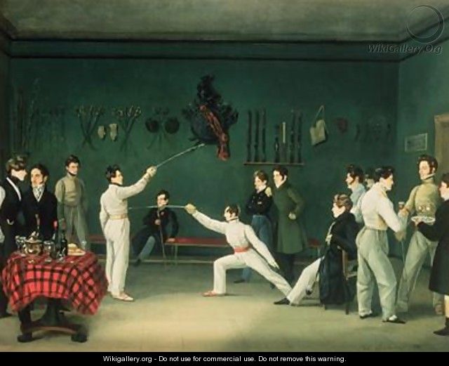 A Fencing Scene - Adolphe Ladurner