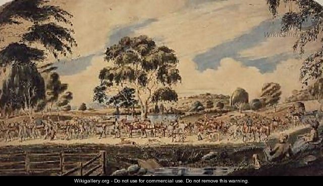 Burke and Wills Expedition at the Campaspe near Barnadown - George Lacy
