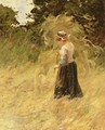 A Girl Harvesting Hay - Eugene Leon Labitte