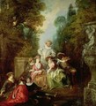 Italian Comedians by a Fountain - Nicolas Lancret