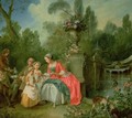 A lady and a gentleman in the Garden with two children 2 - Nicolas Lancret