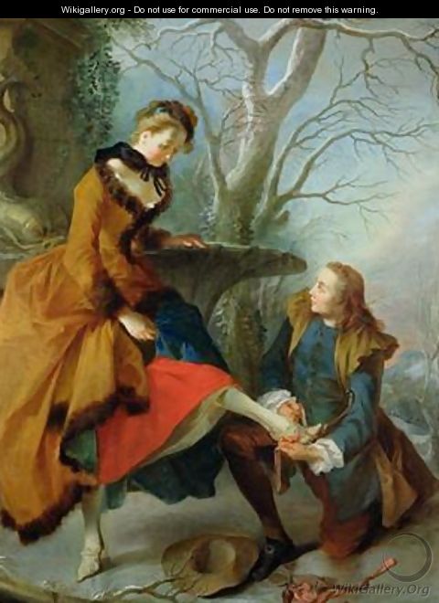 Fastening the Skate - Nicolas Lancret