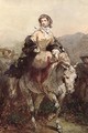 Young Woman on a Horse - Eugene Louis Lami
