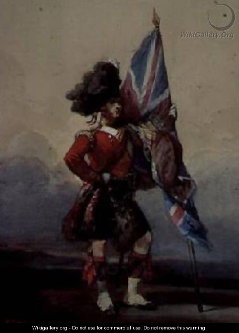 An Ensign of the 75th Highlanders - Eugene Louis Lami