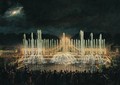 Illuminated Fountain Display in the Bassin de Neptune in Honour of Prince Francisco de Assisi de Bourbon 1822-1902 - Eugene Louis Lami