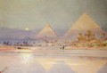 The Pyramids at dusk - Augustus Osborne Lamplough