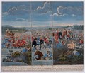 Three panels depicting the Battle of Blenheim - Louis Laguerre