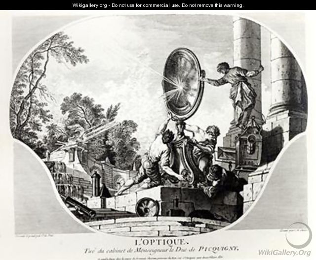 Burning mirror allegory of Optics - Jacques de Lajoue