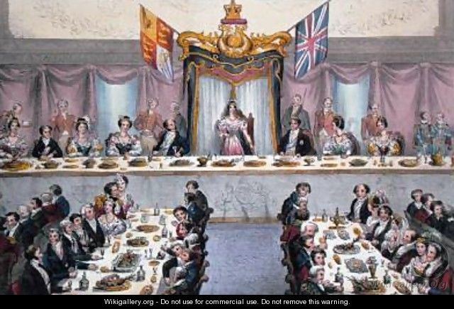 Queen Victoria 1819-1901 Drinking the Health of the Citizens of London at the Guildhall Banquet - F. Deiezmann