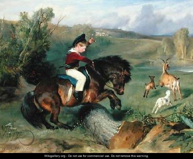 The First Leap Lord Alexander Russell on his pony Emerald - Sir Edwin Henry Landseer