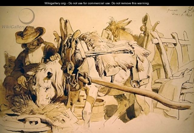 A pony and cart in Geneva - Sir Edwin Henry Landseer