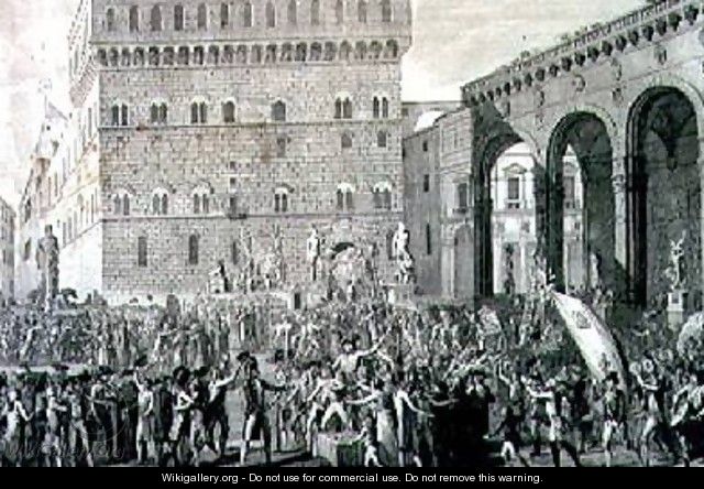 The Morning of the 3rd of June 1799 when the Florentine People Celebrated the Raising of the Grand Ducal Arms - (after) Lasinio, Carlo