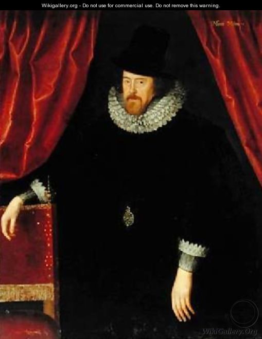 Portrait of Francis Bacon 1561-1626 1st Baron of Verulam and Viscount of St Albans - (attr. to) Larkin, William