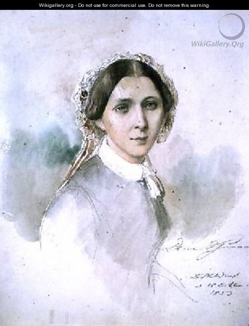 Portrait of Clara Schumann 1819-96 - Jean Joseph Bonaventure Laurens
