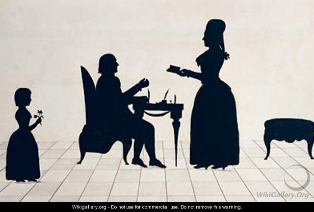 Silhouettes of Monsieur and Madame Roland and their Daughter Eudora - Jean Gaspard Lavater