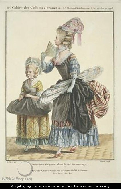 Elegant Dressmaker delivering her Work - (after) Le Clerc, Pierre Thomas