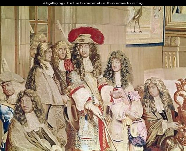 Louis XIV 1638-1715 visiting the Gobelins factory 2 - (after) Le Brun, Charles