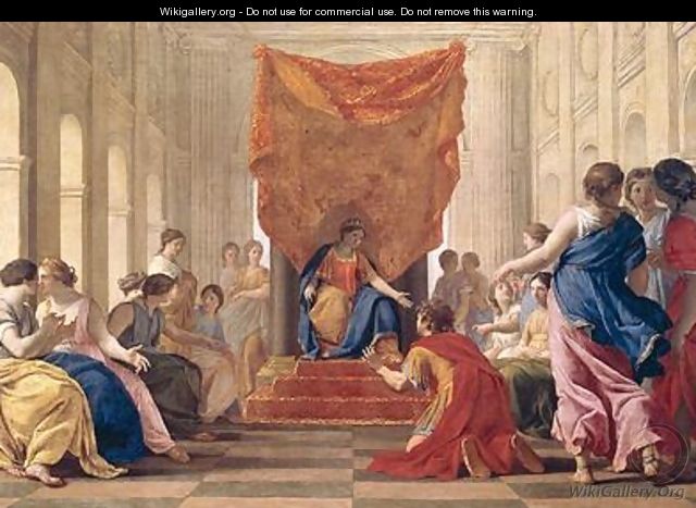 Poliphilus Kneeling before Queen Eleuterylida - Eustache Le Sueur