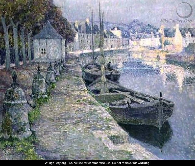 The Gravel Boats - Henri Eugene Augustin Le Sidaner