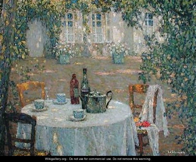 The Table in the Sun in the Garden - Henri Eugene Augustin Le Sidaner