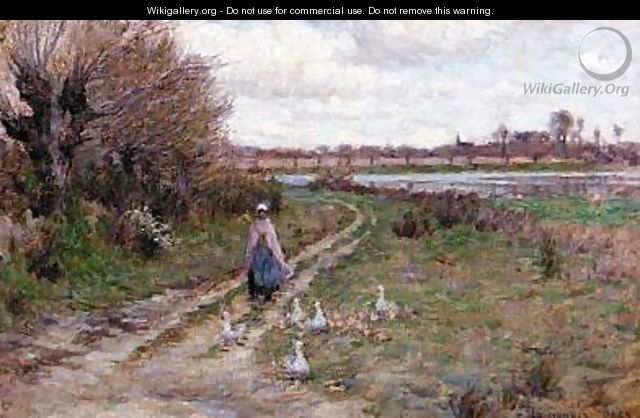The Goose girl - Henri Eugene Augustin Le Sidaner