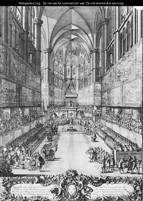 The Coronation of Louis XIV on 7th June 1654 in Reims cathedral - Antoine Le Pautre