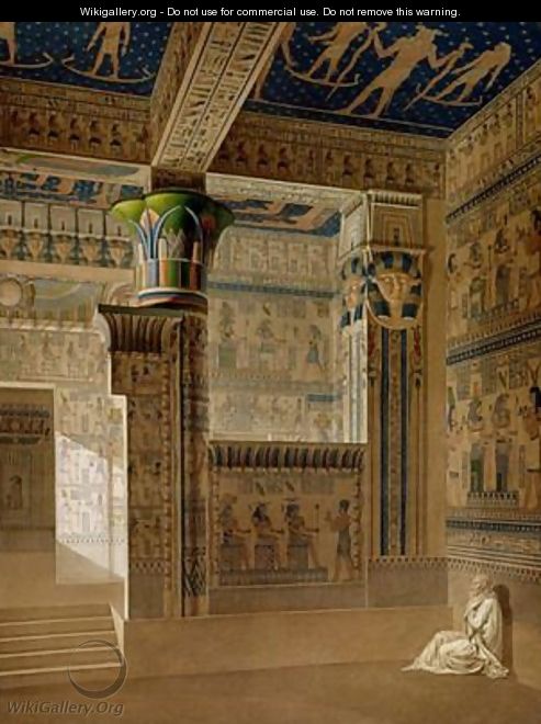 Interior view of the West Temple of the Memnonium Thebes - (after) Le Pere