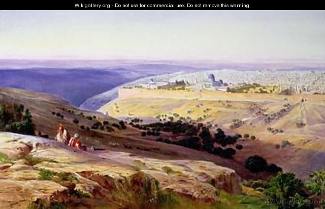 Jerusalem from the Mount of Olives 2 - Edward Lear