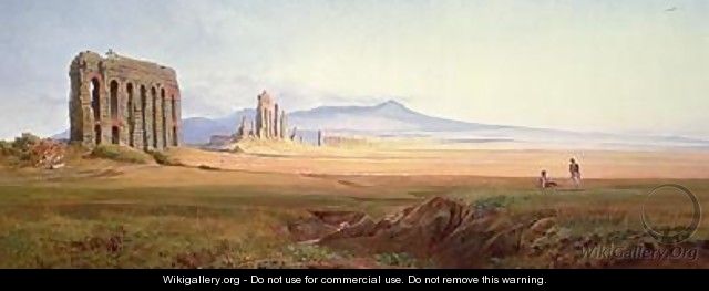 Aqueduct of Nero Rome - Edward Lear