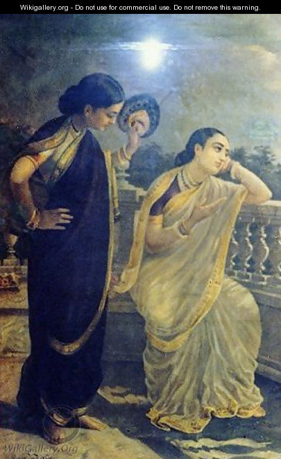 Ladies in the Moonlight - Raja Ravi Varma