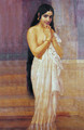 Fresh from Bath - Raja Ravi Varma