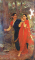 Droupathi and Simhika - Raja Ravi Varma