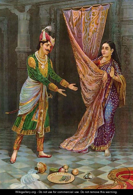 Keechaka and Sairandhri 2 - Raja Ravi Varma