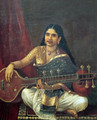 Woman with Veena - Raja Ravi Varma