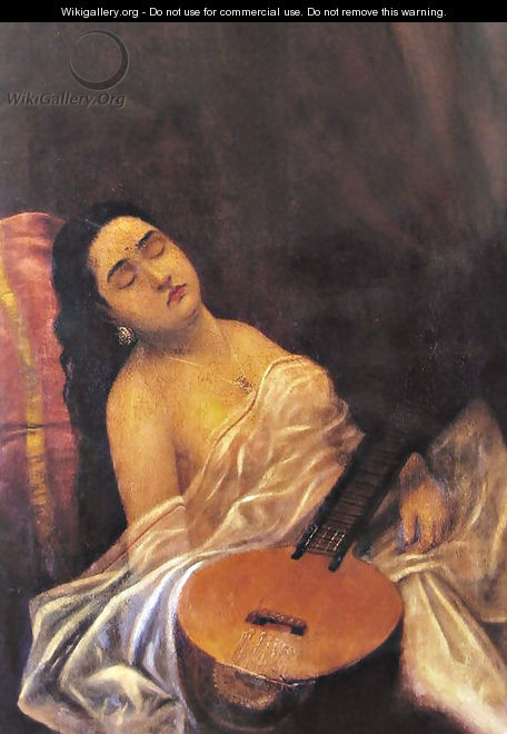 Sleeping Beauty - Raja Ravi Varma