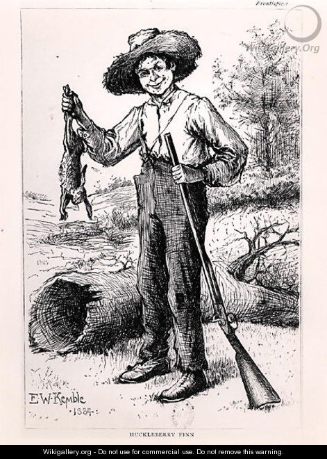 Frontispiece to The Adventures of Huckleberry Finn - Edward Windsor Kemble