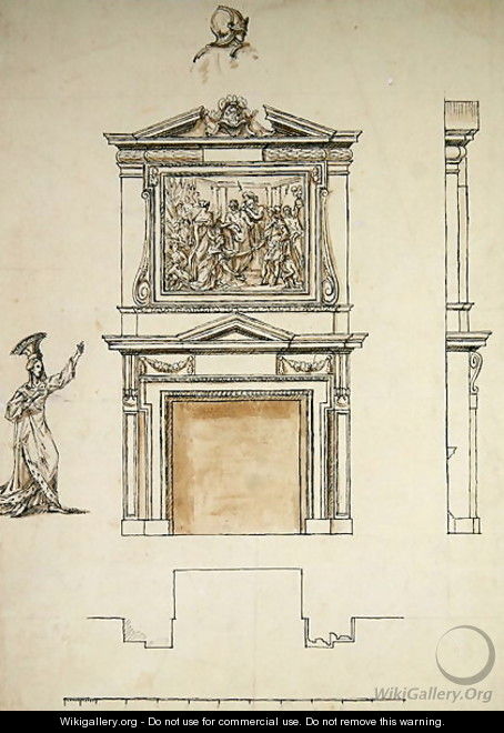 Design for Chimney Piece in the Hall at Stowe - William Kent