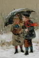 Children Playing in the Snow - George Goodwin Kilburne