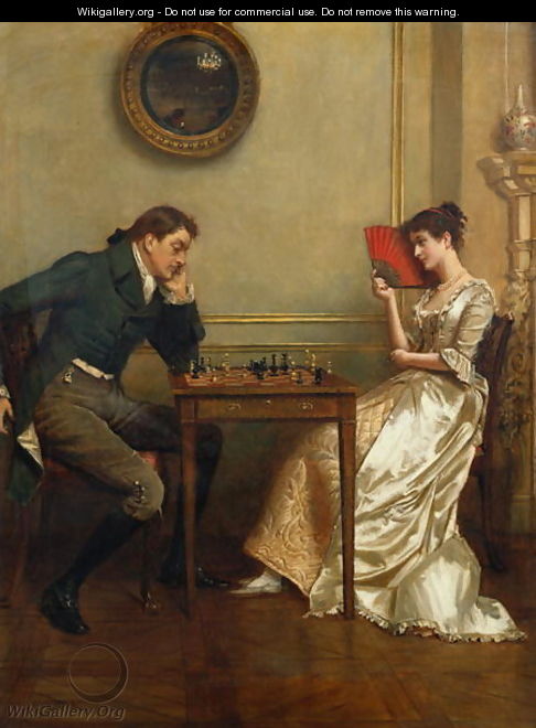 A Game of Chess - George Goodwin Kilburne