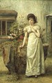 Young Woman beside a Tree Stump - George Goodwin Kilburne